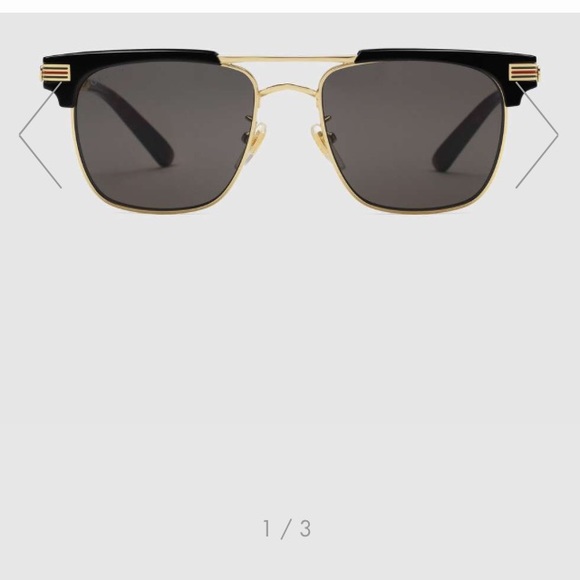 Gucci Squareframe Metal Sunglasses 